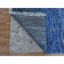 Load image into Gallery viewer, 10&#39;x14&#39; Denim Blue, Modern Chiaroscuro Collection, Thick And Plush Pure Wool Hand Knotted, Oriental Rug FWR475074