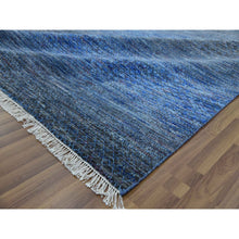 Load image into Gallery viewer, 10&#39;x14&#39; Denim Blue, Modern Chiaroscuro Collection, Thick And Plush Pure Wool Hand Knotted, Oriental Rug FWR475074