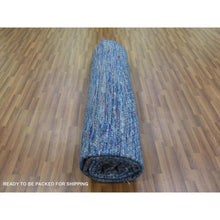 Load image into Gallery viewer, 10&#39;x14&#39; Denim Blue, Modern Chiaroscuro Collection, Thick And Plush Pure Wool Hand Knotted, Oriental Rug FWR475074