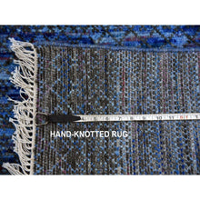 Load image into Gallery viewer, 10&#39;x14&#39; Denim Blue, Modern Chiaroscuro Collection, Thick And Plush Pure Wool Hand Knotted, Oriental Rug FWR475074