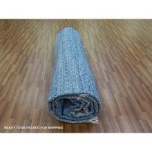 Load image into Gallery viewer, 10&#39;x14&#39;4&quot; Light Blue, Pure Wool Hand Knotted, Modern Chiaroscuro Collection Thick And Plush, Oriental Rug FWR475080