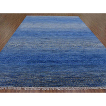 Load image into Gallery viewer, 10&#39;3&quot;x14&#39;4&quot; Denim Blue, Thick And Plush Pure Wool Hand Knotted, Modern Chiaroscuro Collection, Oriental Rug FWR475086