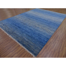 Load image into Gallery viewer, 10&#39;3&quot;x14&#39;4&quot; Denim Blue, Thick And Plush Pure Wool Hand Knotted, Modern Chiaroscuro Collection, Oriental Rug FWR475086