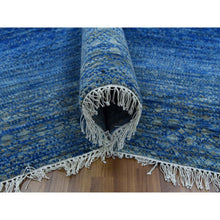 Load image into Gallery viewer, 10&#39;3&quot;x14&#39;4&quot; Denim Blue, Thick And Plush Pure Wool Hand Knotted, Modern Chiaroscuro Collection, Oriental Rug FWR475086