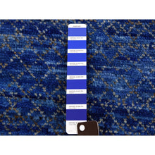 Load image into Gallery viewer, 10&#39;3&quot;x14&#39;4&quot; Denim Blue, Thick And Plush Pure Wool Hand Knotted, Modern Chiaroscuro Collection, Oriental Rug FWR475086