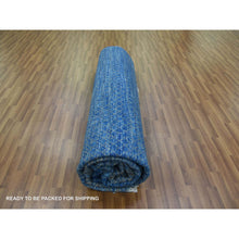Load image into Gallery viewer, 10&#39;3&quot;x14&#39;4&quot; Denim Blue, Thick And Plush Pure Wool Hand Knotted, Modern Chiaroscuro Collection, Oriental Rug FWR475086