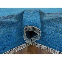 Load image into Gallery viewer, 8&#39;2&quot;x10&#39; Blue, Pure Wool Hand Knotted, Modern Chiaroscuro Collection Thick And Plush, Oriental Rug FWR475146