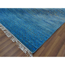Load image into Gallery viewer, 8&#39;2&quot;x10&#39; Blue, Pure Wool Hand Knotted, Modern Chiaroscuro Collection Thick And Plush, Oriental Rug FWR475146