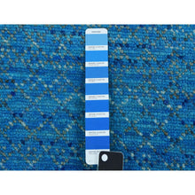 Load image into Gallery viewer, 8&#39;2&quot;x10&#39; Blue, Pure Wool Hand Knotted, Modern Chiaroscuro Collection Thick And Plush, Oriental Rug FWR475146