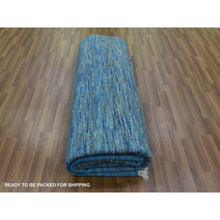 Load image into Gallery viewer, 8&#39;2&quot;x10&#39; Blue, Pure Wool Hand Knotted, Modern Chiaroscuro Collection Thick And Plush, Oriental Rug FWR475146