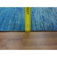 Load image into Gallery viewer, 8&#39;2&quot;x10&#39; Blue, Pure Wool Hand Knotted, Modern Chiaroscuro Collection Thick And Plush, Oriental Rug FWR475146