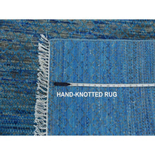 Load image into Gallery viewer, 8&#39;2&quot;x10&#39; Blue, Pure Wool Hand Knotted, Modern Chiaroscuro Collection Thick And Plush, Oriental Rug FWR475146