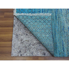 Load image into Gallery viewer, 8&#39;x9&#39;10&quot; Blue, Pure Wool Hand Knotted, Modern Chiaroscuro Collection Thick And Plush, Oriental Rug FWR475212