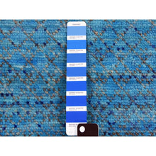 Load image into Gallery viewer, 8&#39;x9&#39;10&quot; Blue, Pure Wool Hand Knotted, Modern Chiaroscuro Collection Thick And Plush, Oriental Rug FWR475212