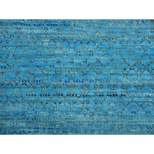 Load image into Gallery viewer, 8&#39;x9&#39;10&quot; Blue, Pure Wool Hand Knotted, Modern Chiaroscuro Collection Thick And Plush, Oriental Rug FWR475212