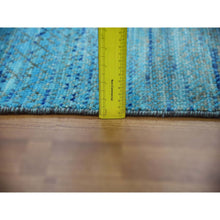 Load image into Gallery viewer, 8&#39;x9&#39;10&quot; Blue, Pure Wool Hand Knotted, Modern Chiaroscuro Collection Thick And Plush, Oriental Rug FWR475212