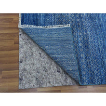 Load image into Gallery viewer, 9&#39;3&quot;x12&#39;6&quot; Blue, Pure Wool Hand Knotted, Modern Chiaroscuro Collection Thick And Plush, Oriental Rug FWR475290