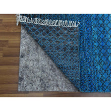 Load image into Gallery viewer, 9&#39;4&quot;x12&#39;1&quot; Blue, Pure Wool Densely Woven Chiaroscuro Collection, Hand Knotted, Oriental Rug FWR475314