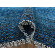 Load image into Gallery viewer, 9&#39;4&quot;x12&#39;1&quot; Blue, Pure Wool Densely Woven Chiaroscuro Collection, Hand Knotted, Oriental Rug FWR475314