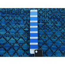 Load image into Gallery viewer, 9&#39;4&quot;x12&#39;1&quot; Blue, Pure Wool Densely Woven Chiaroscuro Collection, Hand Knotted, Oriental Rug FWR475314