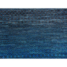 Load image into Gallery viewer, 9&#39;4&quot;x12&#39;1&quot; Blue, Pure Wool Densely Woven Chiaroscuro Collection, Hand Knotted, Oriental Rug FWR475314