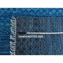 Load image into Gallery viewer, 9&#39;4&quot;x12&#39;1&quot; Blue, Pure Wool Densely Woven Chiaroscuro Collection, Hand Knotted, Oriental Rug FWR475314