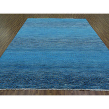 Load image into Gallery viewer, 9&#39;1&quot;x11&#39;10&quot; Blue, Thick And Plush Pure Wool Hand Knotted, Modern Chiaroscuro Collection, Oriental Rug FWR475326