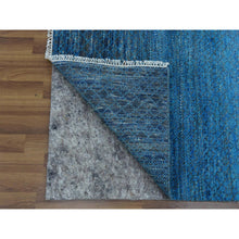 Load image into Gallery viewer, 9&#39;1&quot;x11&#39;10&quot; Blue, Thick And Plush Pure Wool Hand Knotted, Modern Chiaroscuro Collection, Oriental Rug FWR475326