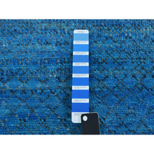 Load image into Gallery viewer, 9&#39;1&quot;x11&#39;10&quot; Blue, Thick And Plush Pure Wool Hand Knotted, Modern Chiaroscuro Collection, Oriental Rug FWR475326