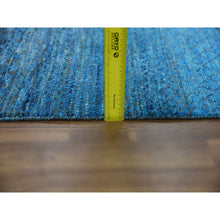 Load image into Gallery viewer, 9&#39;1&quot;x11&#39;10&quot; Blue, Thick And Plush Pure Wool Hand Knotted, Modern Chiaroscuro Collection, Oriental Rug FWR475326