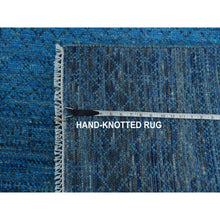 Load image into Gallery viewer, 9&#39;1&quot;x11&#39;10&quot; Blue, Thick And Plush Pure Wool Hand Knotted, Modern Chiaroscuro Collection, Oriental Rug FWR475326