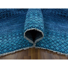 Load image into Gallery viewer, 9&#39;1&quot;x11&#39;8&quot; Blue, Hand Knotted Modern Chiaroscuro Collection, Thick And Plush Pure Wool, Oriental Rug FWR475362