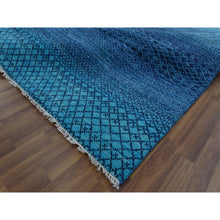 Load image into Gallery viewer, 9&#39;1&quot;x11&#39;8&quot; Blue, Hand Knotted Modern Chiaroscuro Collection, Thick And Plush Pure Wool, Oriental Rug FWR475362
