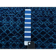 Load image into Gallery viewer, 9&#39;1&quot;x11&#39;8&quot; Blue, Hand Knotted Modern Chiaroscuro Collection, Thick And Plush Pure Wool, Oriental Rug FWR475362