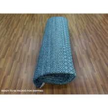 Load image into Gallery viewer, 9&#39;1&quot;x11&#39;8&quot; Blue, Hand Knotted Modern Chiaroscuro Collection, Thick And Plush Pure Wool, Oriental Rug FWR475362