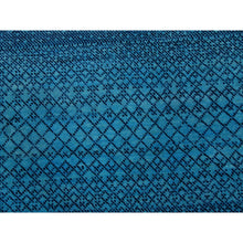 Load image into Gallery viewer, 9&#39;x11&#39;7&quot; Blue, Pure Wool Hand Knotted, Modern Chiaroscuro Collection Thick And Plush, Oriental Rug FWR475398