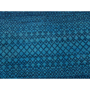 9'x11'7" Blue, Pure Wool Hand Knotted, Modern Chiaroscuro Collection Thick And Plush, Oriental Rug FWR475398
