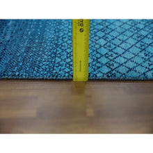 Load image into Gallery viewer, 9&#39;x11&#39;7&quot; Blue, Pure Wool Hand Knotted, Modern Chiaroscuro Collection Thick And Plush, Oriental Rug FWR475398