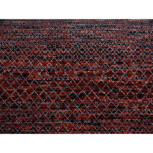 9'1"x12'1" Brownish Red, Hand Knotted Modern Chiaroscuro Collection, Thick And Plush Pure Wool, Oriental Rug FWR475428