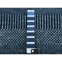 Load image into Gallery viewer, 4&#39;1&quot;x6&#39;1&quot; Teal Blue, Densely Woven Wool and Silk Hand Knotted, Modern Grass Design Gabbeh Oriental Rug FWR475452