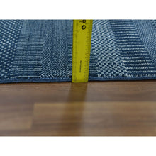 Load image into Gallery viewer, 4&#39;1&quot;x6&#39;1&quot; Teal Blue, Densely Woven Wool And Silk Hand Knotted, Modern Grass Design Gabbeh Oriental Rug FWR475452