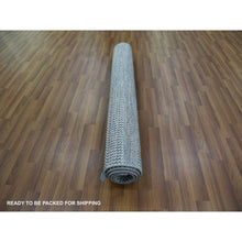 Load image into Gallery viewer, 4&#39;x6&#39; Ivory, Hand Knotted Modern Grass Design, Gabbeh Densely Woven Wool And Silk, Oriental Rug FWR475476