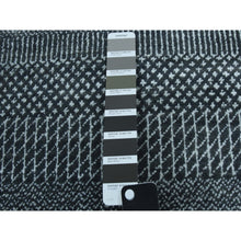 Load image into Gallery viewer, 3&#39;3&quot;x5&#39; Charcoal Gray, Wool and Silk Hand Knotted, Modern Grass Design Gabbeh Densely Woven, Oriental Rug FWR475518