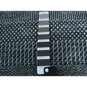 3'3"x5' Charcoal Gray, Wool and Silk Hand Knotted, Modern Grass Design Gabbeh Densely Woven, Oriental Rug FWR475518