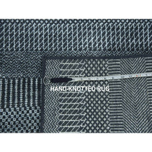 Load image into Gallery viewer, 3&#39;3&quot;x5&#39; Charcoal Gray, Wool And Silk Hand Knotted, Modern Grass Design Gabbeh Densely Woven, Oriental Rug FWR475518