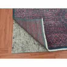 Load image into Gallery viewer, 8&#39;x9&#39;9&quot; Dark Green With Pop Of Red, Obscured, Tone On Tone Mamluk Design, Wool And Silk Hand Knotted, Oriental Rug FWR475638