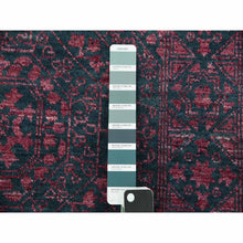 Load image into Gallery viewer, 8&#39;x9&#39;9&quot; Dark Green With Pop Of Red, Obscured, Tone On Tone Mamluk Design, Wool And Silk Hand Knotted, Oriental Rug FWR475638