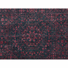 Load image into Gallery viewer, 8&#39;x9&#39;9&quot; Dark Green With Pop Of Red, Obscured, Tone On Tone Mamluk Design, Wool And Silk Hand Knotted, Oriental Rug FWR475638