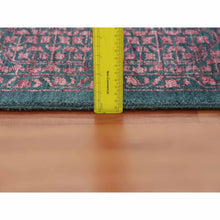 Load image into Gallery viewer, 8&#39;x9&#39;9&quot; Dark Green With Pop Of Red, Obscured, Tone On Tone Mamluk Design, Wool And Silk Hand Knotted, Oriental Rug FWR475638