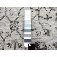 Load image into Gallery viewer, 8&#39;x9&#39;10&quot; Silver Gray, Wool And Silk Hand Knotted, Broken Erased Persian Tabriz Design, Oriental Rug FWR475644